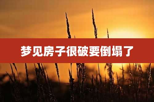 梦见房子很破要倒塌了