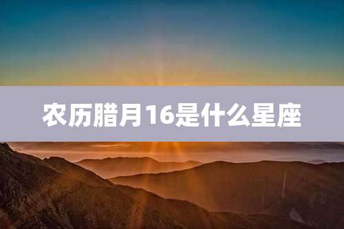 农历腊月16是什么星座