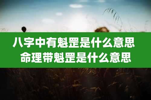 八字中有魁罡是什么意思 命理带魁罡是什么意思