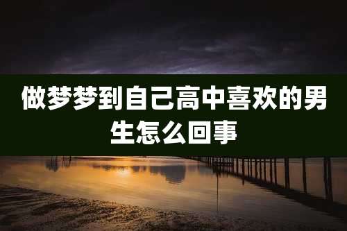 做梦梦到自己高中喜欢的男生怎么回事