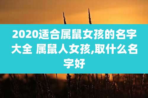 2020适合属鼠女孩的名字大全 属鼠人女孩,取什么名字好