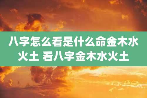 八字怎么看是什么命金木水火土 看八字金木水火土