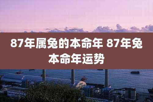87年属兔的本命年 87年兔本命年运势