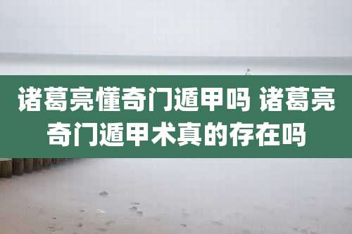 诸葛亮懂奇门遁甲吗 诸葛亮奇门遁甲术真的存在吗