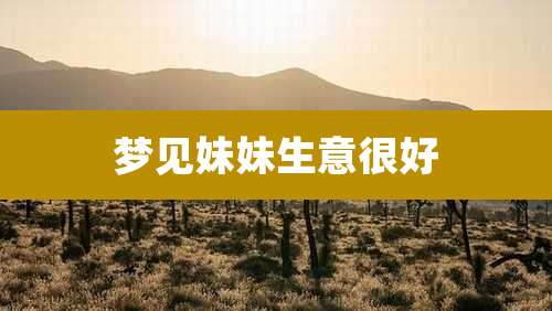 梦见妹妹生意很好