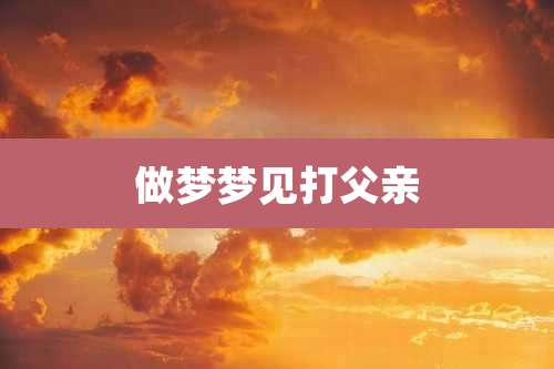 做梦梦见打父亲