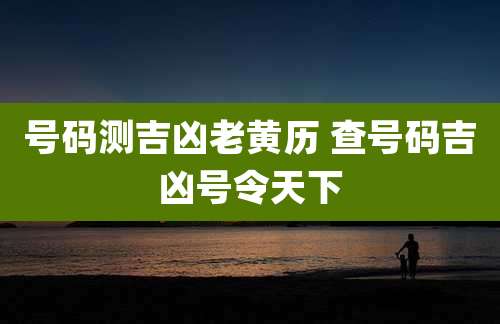 号码测吉凶老黄历 查号码吉凶号令天下