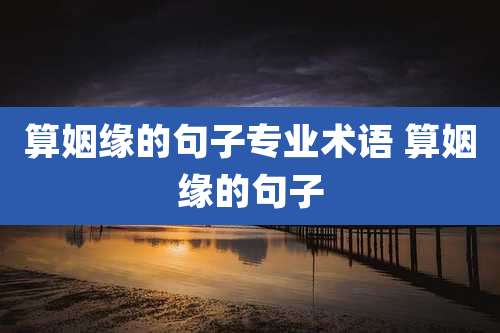 算姻缘的句子专业术语 算姻缘的句子