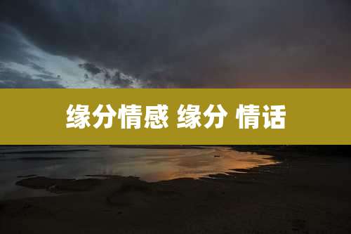 缘分情感 缘分 情话