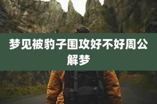 梦见被豹子围攻好不好周公解梦