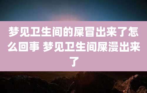 梦见卫生间的屎冒出来了怎么回事 梦见卫生间屎漫出来了