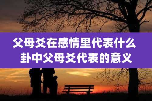 父母爻在感情里代表什么 卦中父母爻代表的意义