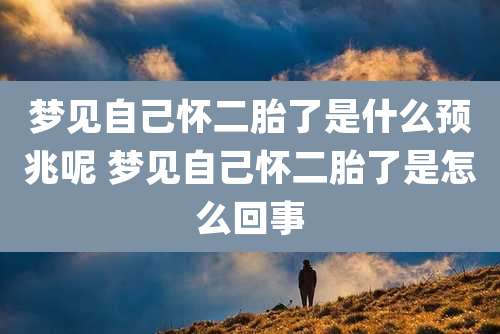 梦见自己怀二胎了是什么预兆呢 梦见自己怀二胎了是怎么回事