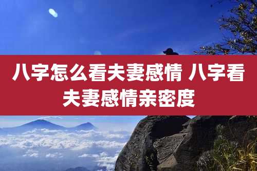 八字怎么看夫妻感情 八字看夫妻感情亲密度