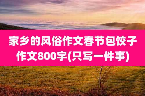 家乡的风俗作文春节包饺子作文800字(只写一件事)