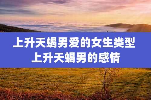 上升天蝎男爱的女生类型 上升天蝎男的感情