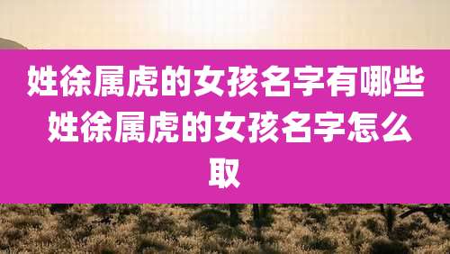 姓徐属虎的女孩名字有哪些 姓徐属虎的女孩名字怎么取