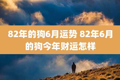82年的狗6月运势 82年6月的狗今年财运怎样