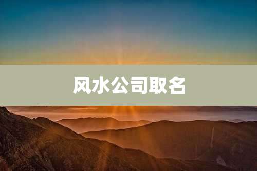 风水公司取名
