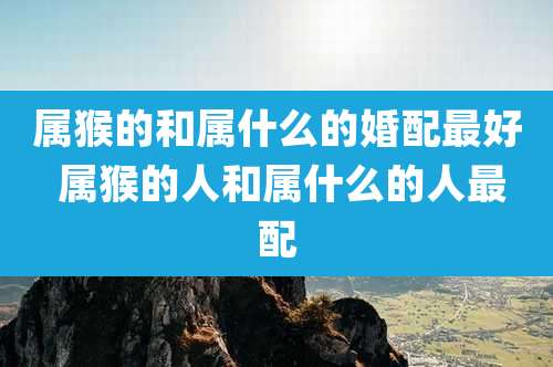 属猴的和属什么的婚配最好 属猴的人和属什么的人最配