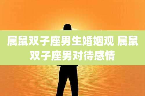 属鼠双子座男生婚姻观 属鼠双子座男对待感情