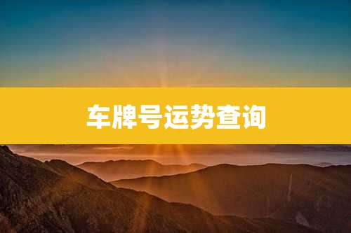 车牌号运势查询
