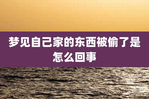 梦见自己家的东西被偷了是怎么回事