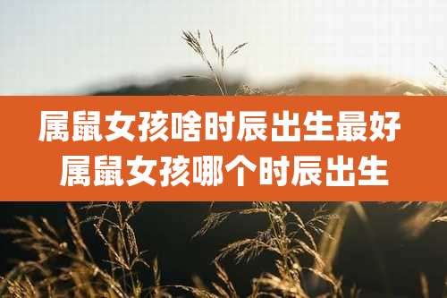 属鼠女孩啥时辰出生最好 属鼠女孩哪个时辰出生