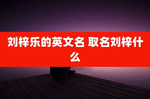 刘梓乐的英文名 取名刘梓什么