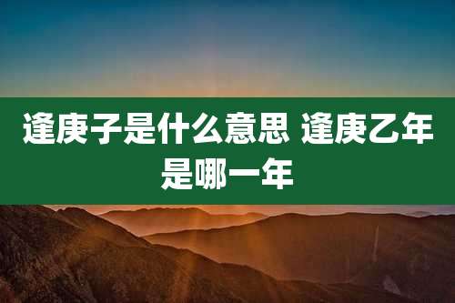 逢庚子是什么意思 逢庚乙年是哪一年