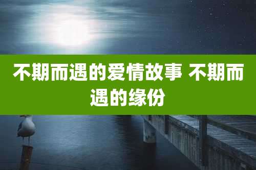 不期而遇的爱情故事 不期而遇的缘份