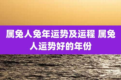 属兔人兔年运势及运程 属兔人运势好的年份