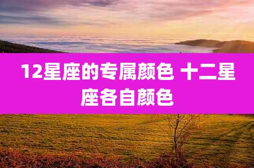 12星座的专属颜色 十二星座各自颜色