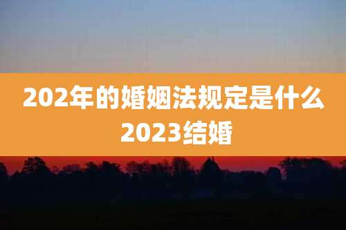 202年的婚姻法规定是什么 2023结婚
