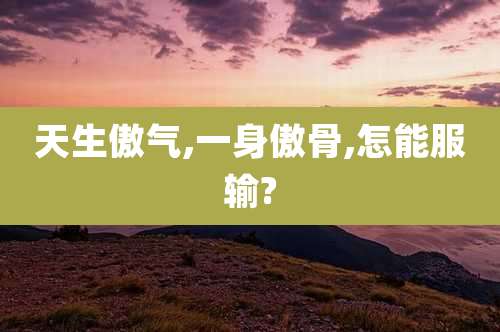 天生傲气,一身傲骨,怎能服输?