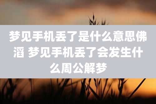 梦见手机丢了是什么意思佛滔 梦见手机丢了会发生什么周公解梦