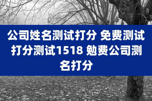 公司姓名测试打分 免费测试打分测试1518 勉费公司测名打分