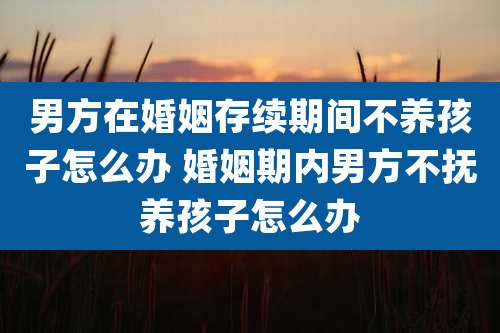 男方在婚姻存续期间不养孩子怎么办 婚姻期内男方不抚养孩子怎么办