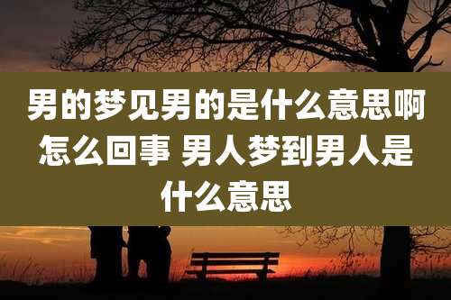 男的梦见男的是什么意思啊怎么回事 男人梦到男人是什么意思