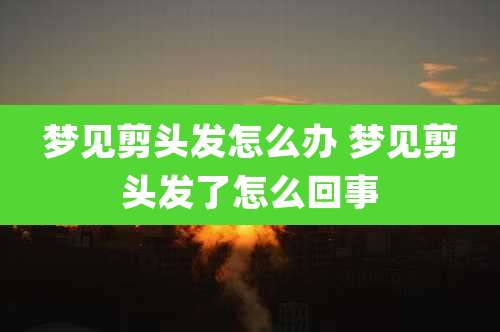 梦见剪头发怎么办 梦见剪头发了怎么回事