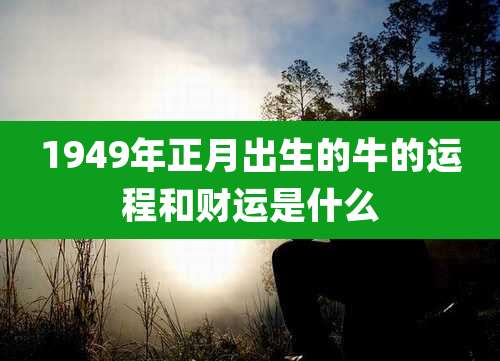 1949年正月出生的牛的运程和财运是什么