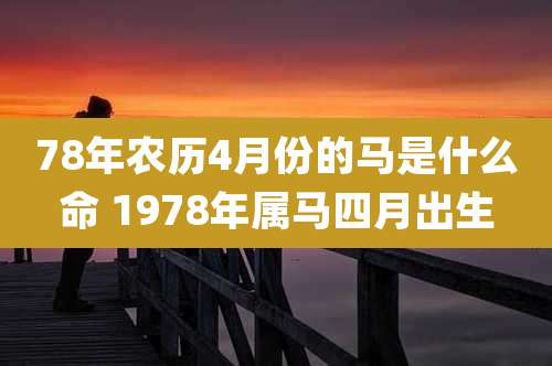 78年农历4月份的马是什么命 1978年属马四月出生