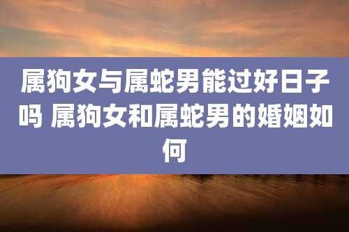 属狗女与属蛇男能过好日子吗 属狗女和属蛇男的婚姻如何