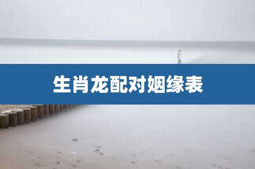 生肖龙配对姻缘表