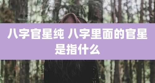 八字官星纯 八字里面的官星是指什么