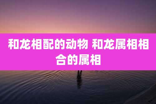 和龙相配的动物 和龙属相相合的属相