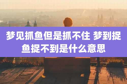梦见抓鱼但是抓不住 梦到捉鱼捉不到是什么意思