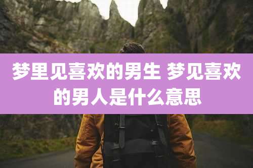 梦里见喜欢的男生 梦见喜欢的男人是什么意思