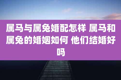 属马与属兔婚配怎样 属马和属兔的婚姻如何 他们结婚好吗