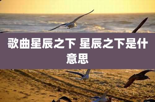 歌曲星辰之下 星辰之下是什意思